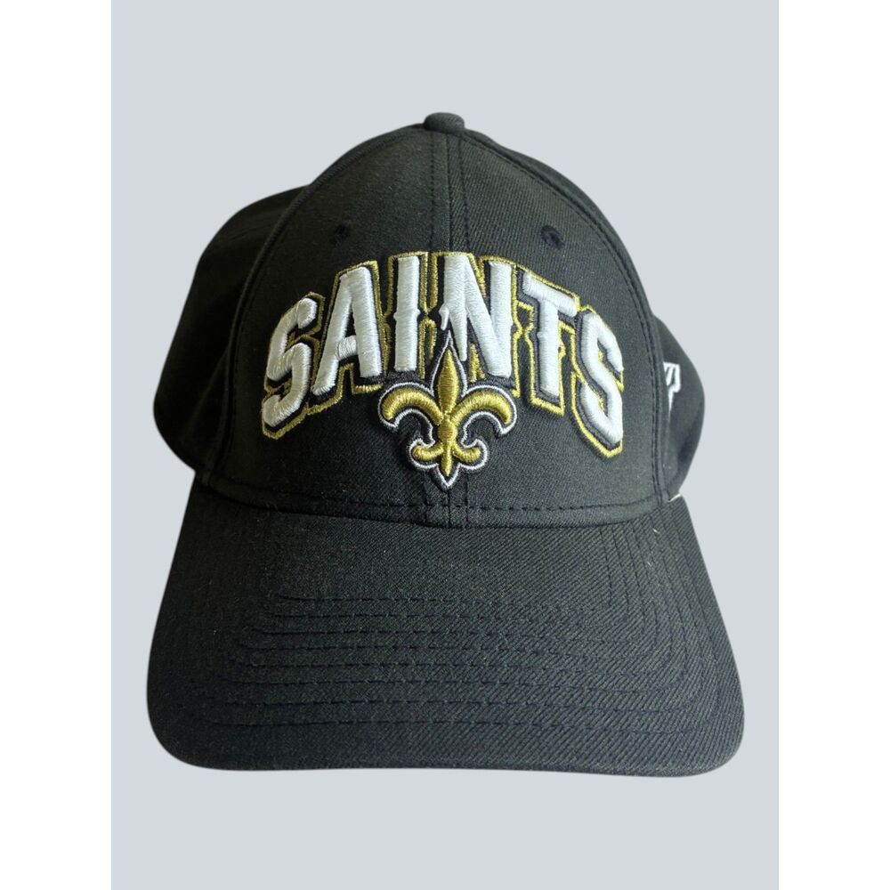 New Era 39THIRTY New Orleans Saints Stretch Fit Hat Black Gold L/XL